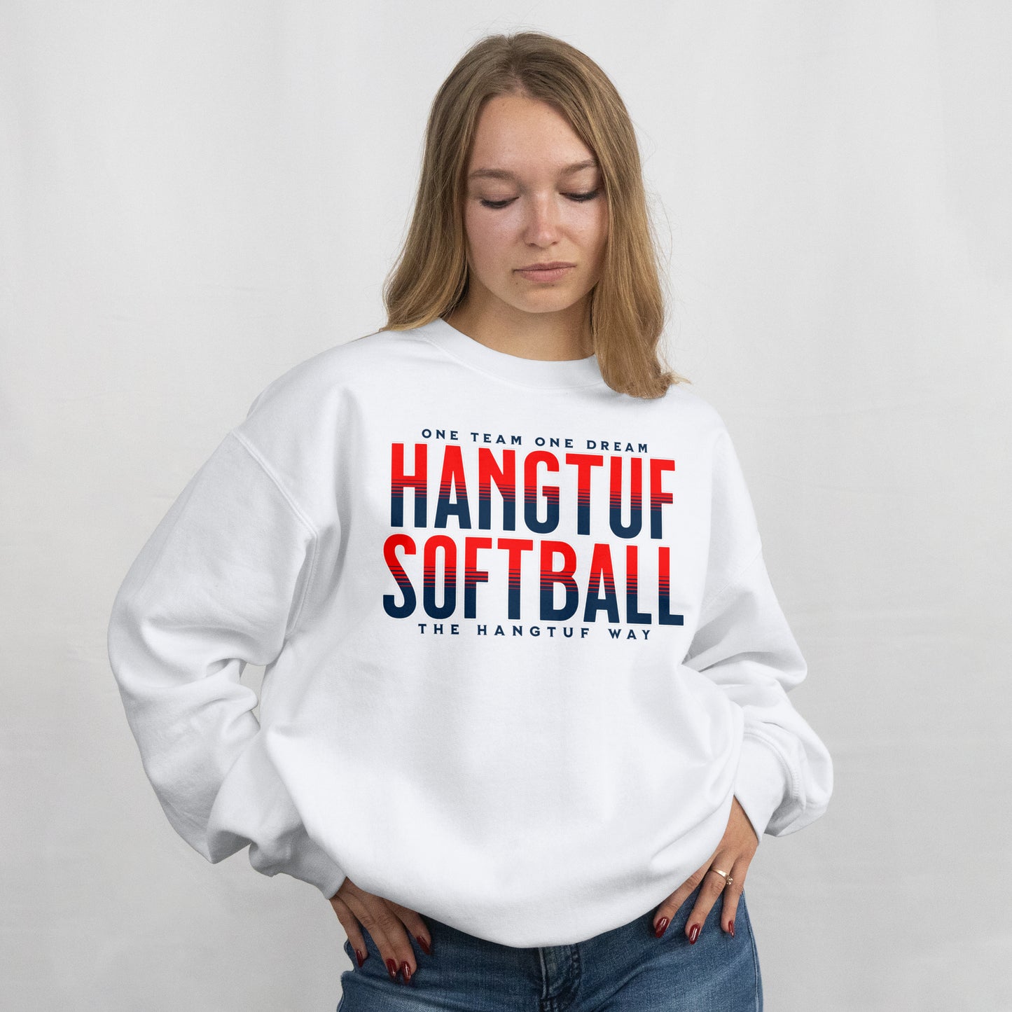 HANGTUF SOFTBALL ONE TEAM CREWNECK
